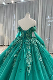 Green Cape Long Sleeves Quinceanera Dress OS747 - Bridal Party Dresses $899.99