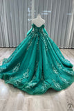 Green Cape Long Sleeves Quinceanera Dress OS747 - Bridal Party Dresses $899.99