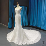 Korean Style Tight Waist Fishtail Luxury Wedding Dress Bridal French Wedding Wedding Veil Super Fairy Small Tail Dress - 白色 - $599.99