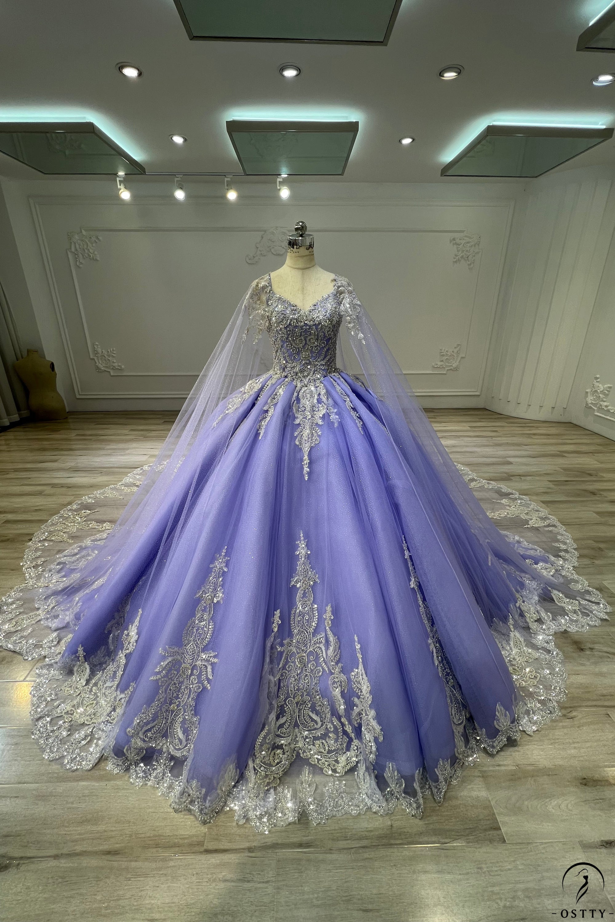 OSTTY Lilac Cape Quinceanera Dress OS731