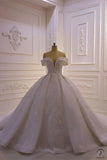 Luxury beading Appliques Short Sleeve Wedding Dress With Train - OS11644 $1,599.99