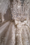 Luxury Embroidered Short Sleeves Ball Gown Wedding Dresses OSL002 - Wedding & Bridal Party Dresses $1,199.99