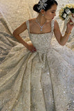 Luxury Embroidered Sleeveless Boat Neck Wedding Dresses OS3959 - Wedding & Bridal Party Dresses $1,399.99