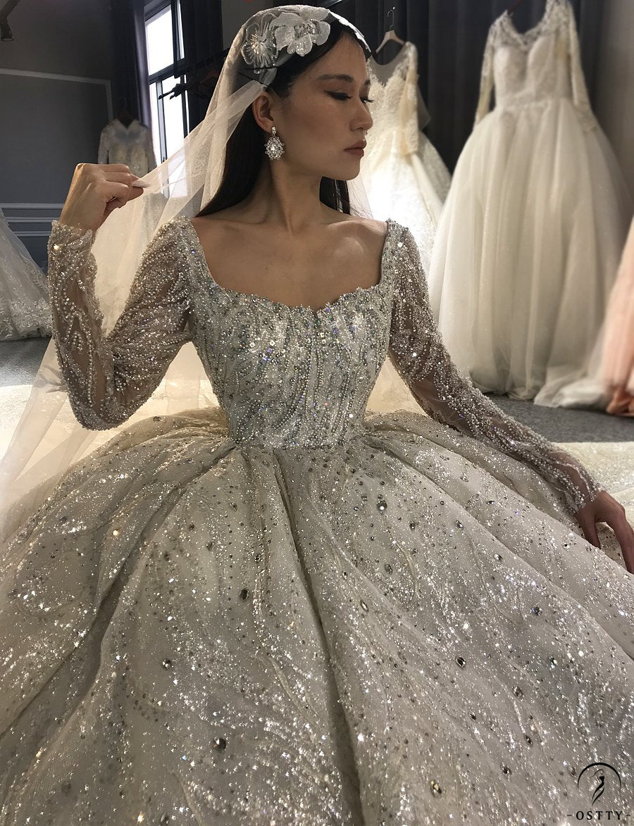 OSTTY - Luxury White Wedding Dress Long Sleeve Full Beading Ball Gown $1,999.99 OSTTY - Luxury White Wedding Dress Long Sleeve Full Beading Ball Gown $1,999.99