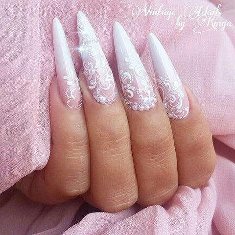 40 + prom night long nail elegant art design