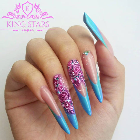 40 + prom night long nail elegant art design