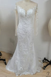 O Neck Full Sleeves Detachable Skirt Mermaid Wedding Dresses - Wedding & Bridal Party Dresses $209.90
