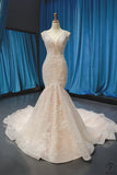 off-Shoulder Bridal Waist Fishtail Wedding Dress Fashionable Korean Lace Small Tail - White/skin color bottom / Customized Service - $499.99