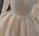 2021 Off The Shoulder Long Sleeves Beading Wedding Dress Real Photos - $2,460.50