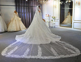 Off the shoulder sleeveless wedding dress lace bridal dress 3754 - Wedding Dresses $1,626.18