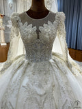 OS4489 Long Sleeves Round Neck Wedding Dress - $1,026