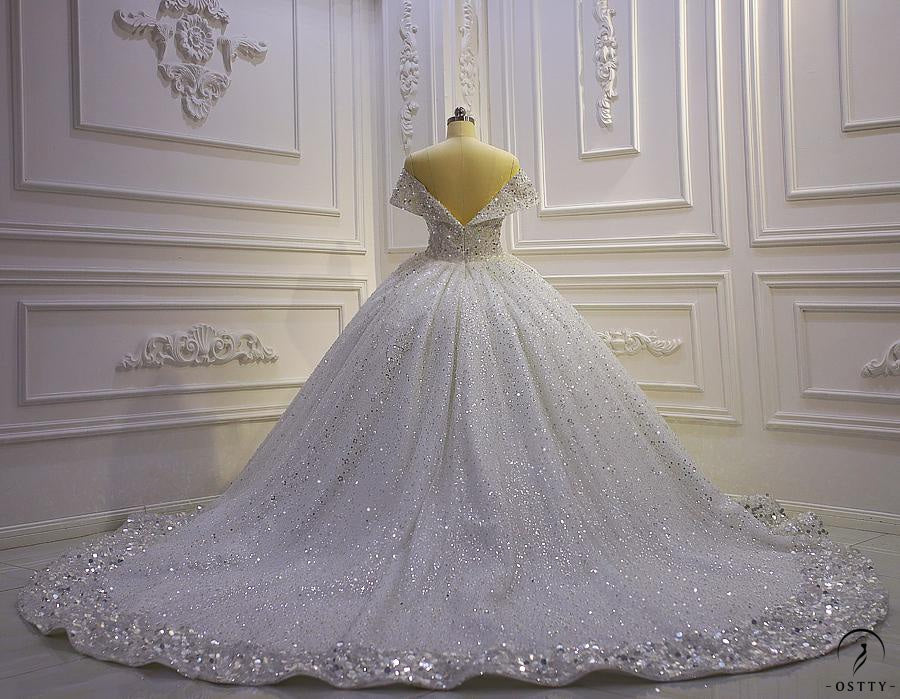 OSTTY - Ostty Luxury White Wedding Dress Short Sleeve Ball Gown Crystal Dresses OS851 $1,288.99 OSTTY - Ostty Luxury White Wedding Dress Short Sleeve Ball Gown Crystal Dresses OS851 $1,288.99
