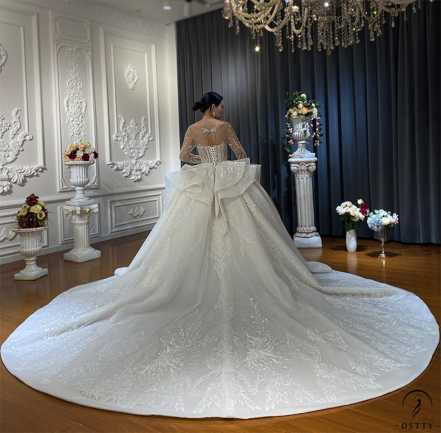 OSTTY - Ostty White Dubai Luxury Wedding Dress Long Sleeve Ball Gown Crystal Dresses OS857 $1,388.99 OSTTY - Ostty White Dubai Luxury Wedding Dress Long Sleeve Ball Gown Crystal Dresses OS857 $1,388.99
