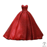 Red Bridal Wedding Korean Style Tube Top Red Wedding Dress Youyagongzhu Floor-Length Pettiskirt - Wine Red / Customized Dress - $430.55