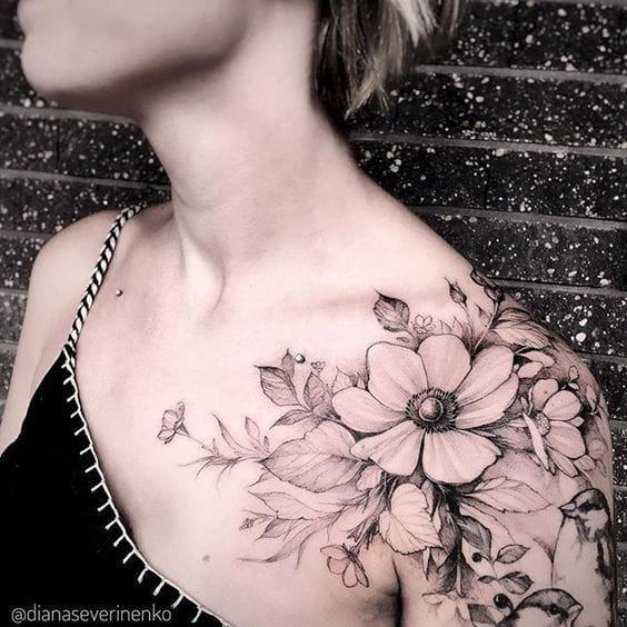 50+ Shoulder Tattoo For Woman;Simple Shoulder tattoo ; flower tattoos; rose tattoos; beautiful tattoos; Shoulder tattoos; sex tattoos