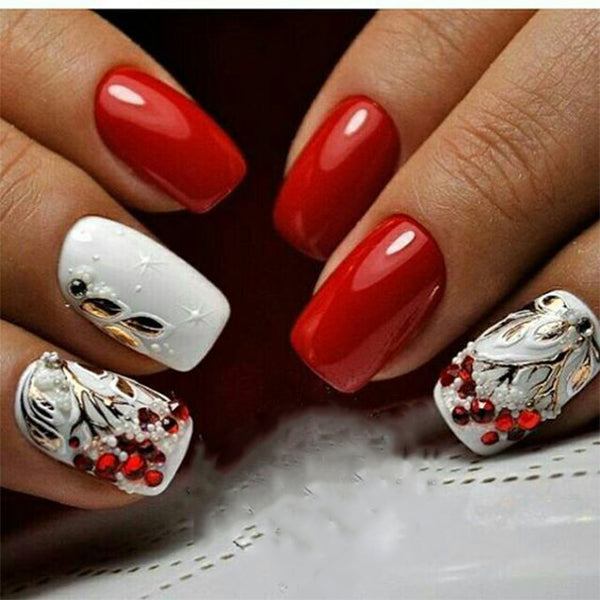 Amazing  Winter Snowy Nails Art Design; Christmas nails; winter nails; Snow nails; White nails