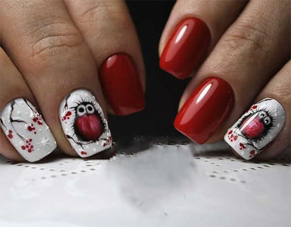 Amazing  Winter Snowy Nails Art Design; Christmas nails; winter nails; Snow nails; White nails