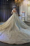 White Long Sleeves V Neck Elegant Wedding Dress OS4074 - Wedding & Bridal Party Dresses $1,599.99