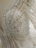 White O Neck Long Sleeves Wedding Dress Ball Gown OS867 - White Wedding Dresses $1,155.99