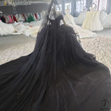 Black One Shoudler Sleeveless Ball Gown Wedding Dress OS2249 - Wedding & Bridal Party Dresses $2,460.50