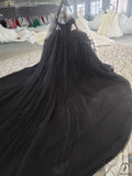 Black One Shoudler Sleeveless Ball Gown Wedding Dress OS2249 - Wedding & Bridal Party Dresses $2,460.50