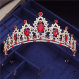 Crystal Headbands Queen Tiaras and Crowns Bridal Wedding Jewelry - Red - $29.99