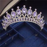 Crystal Headbands Queen Tiaras and Crowns Bridal Wedding Jewelry - Royal Purple - $29.99