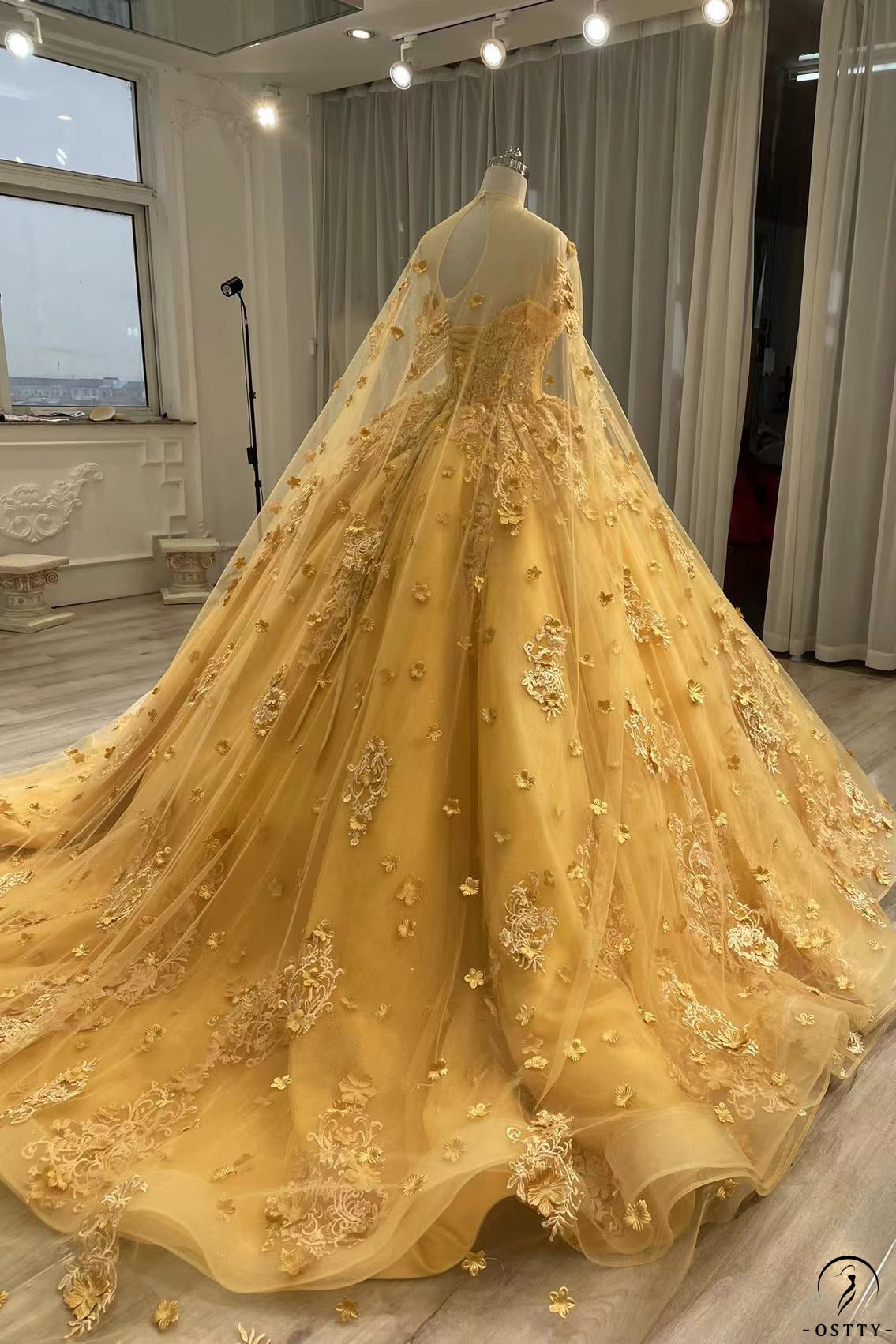 Gold Beige Bridal Wedding Long Anarkali Gown In Net SFSA308702 – Siya  Fashions