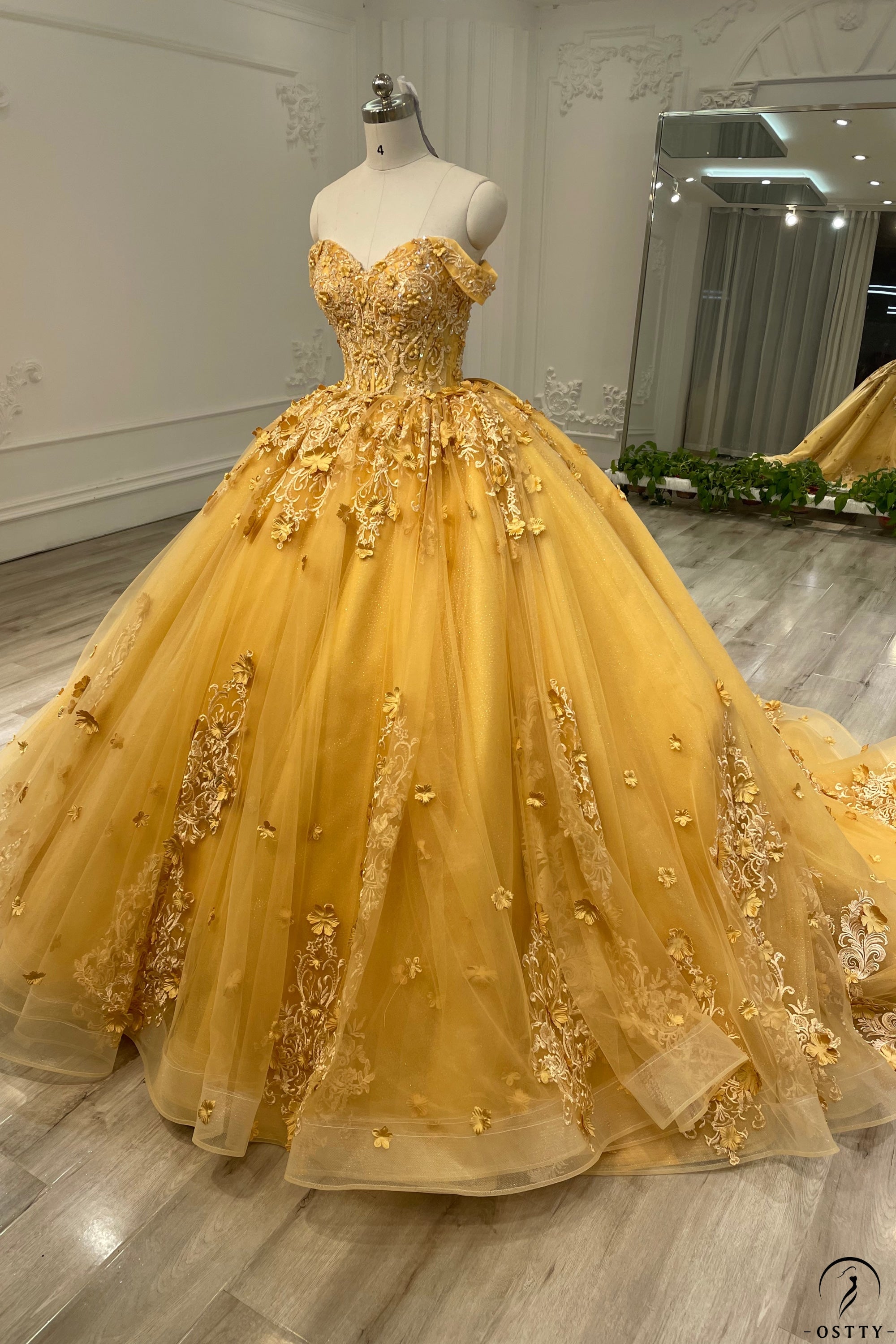 Gold Cape Quinceanera Dress OS746 - Bridal Party Dresses $849.99