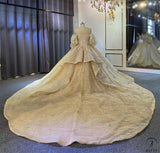 Luxury Embroidered Long Sleeve V Neck Wedding Dresses OS3948 - Wedding & Bridal Party Dresses $1,699.99