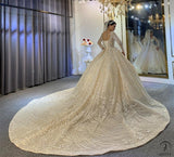 Luxury Embroidered Long Sleeve V Neck Wedding Dresses OS3955 - Wedding & Bridal Party Dresses $1,699.99