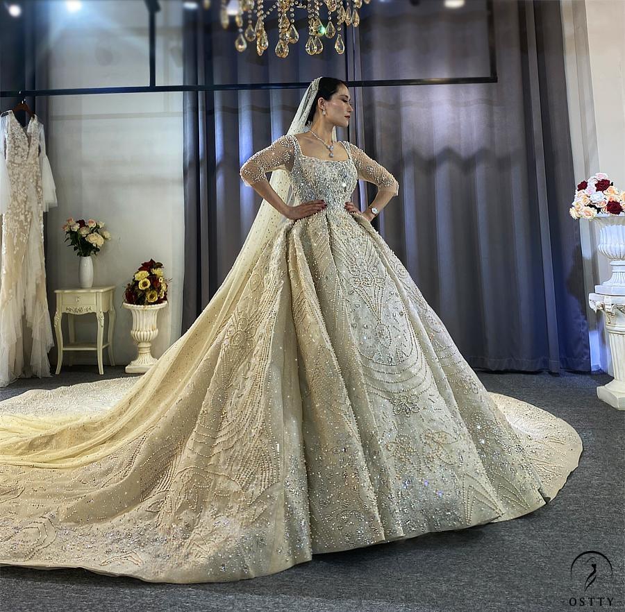 Luxury Embroidered Sleeveless Wedding Dresses OS3960 - Wedding & Bridal Party Dresses $1,699.99