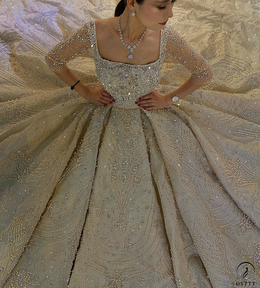 Luxury Embroidered Sleeveless Wedding Dresses OS3960 - Wedding & Bridal Party Dresses $2,599.99