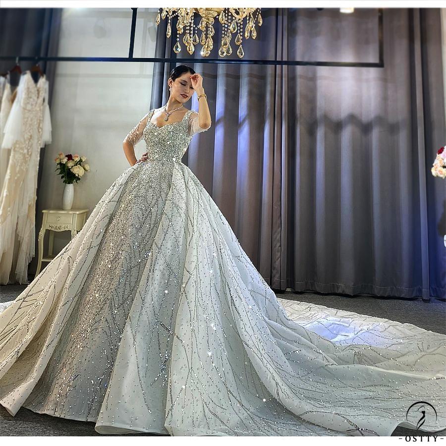 Luxury Embroidered Sleeveless Wedding Dresses OS3961 - Wedding & Bridal Party Dresses $1,699.99