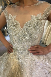 Luxury Sleeveless V Neck beading Wedding Dress OS3823
