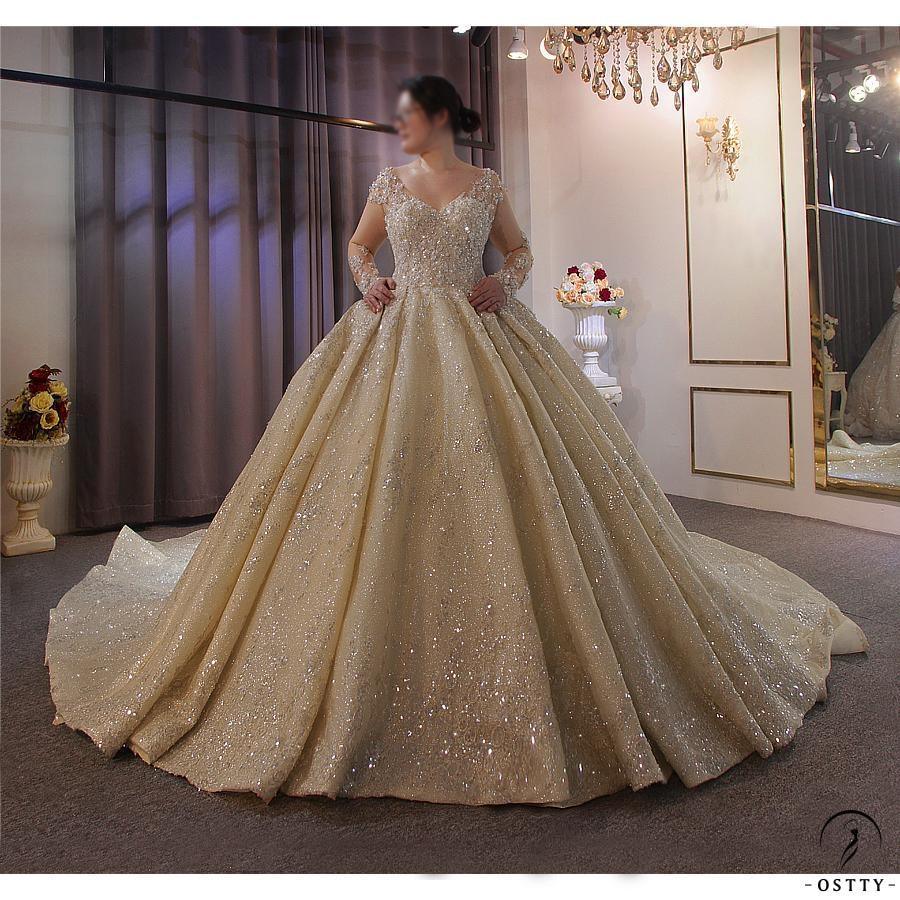 Copy of Copy of Copy of Long Sleeves Beading Wedding Dress OS3921 - $2,460.50