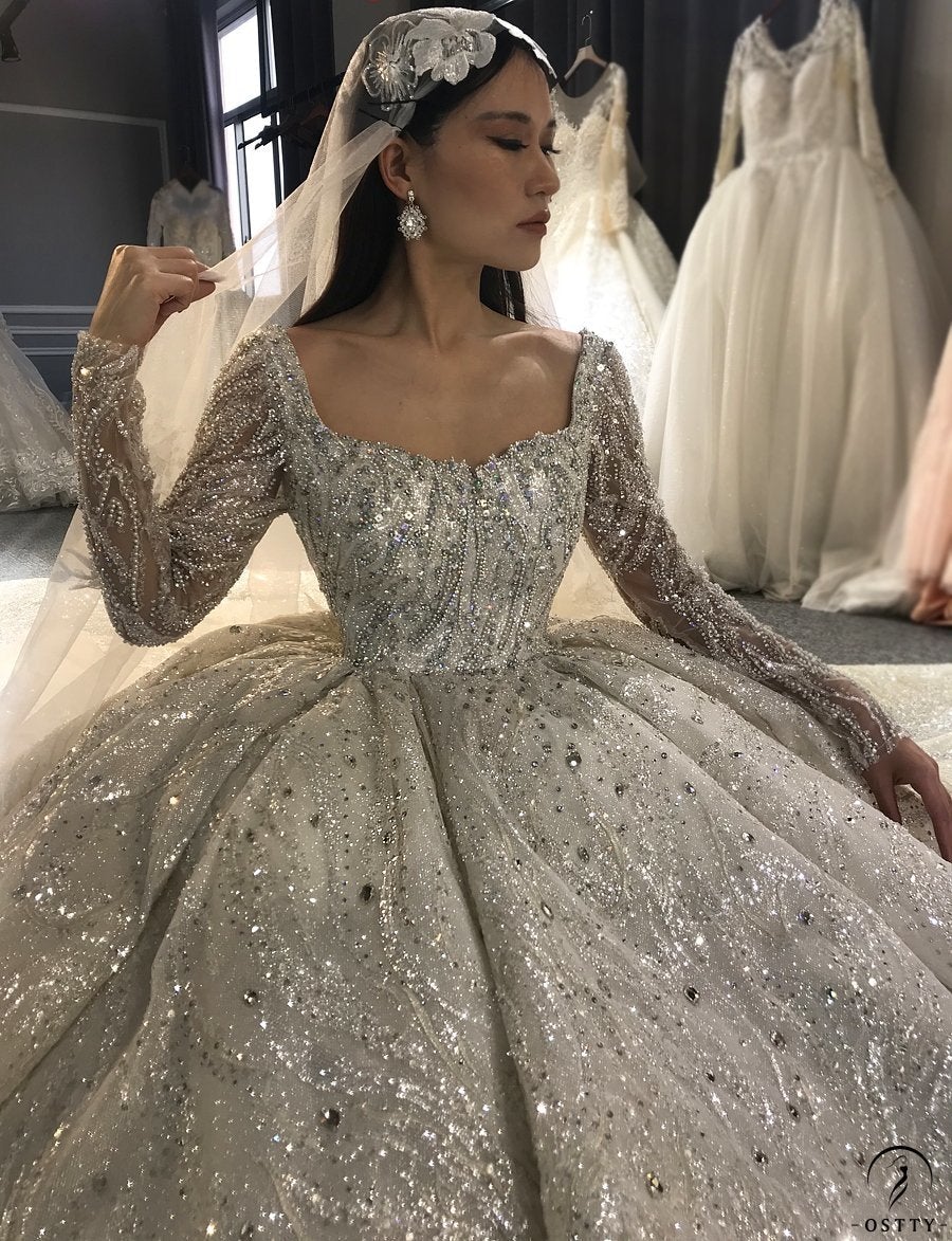 Plus Size Arabic Aso Ebi Luxurious Beaded Crystals Wedding Dresses High  Neck Mermaid Bridal Dresses Sheer Neck Wedding Gowns - Wedding Dresses -  AliExpress