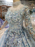 Ostty Blue Bridal One-shoulder Slim Simple Luxury Trailing Wedding Dress - OSTTY