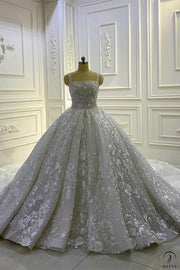 Ostty Dubai Luxury Wedding Dress Long Sleeve Ball Gown Crystal Dresses White OS849