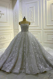 Ostty Dubai Luxury Wedding Dress Long Sleeve Ball Gown Crystal Dresses White OS849