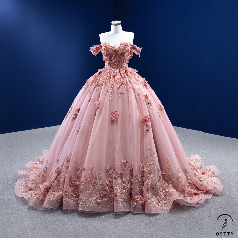 Pink One Shoulder Ball Gown Quinceanera Dress 67469 - Pink / Custom made Size - $799.99