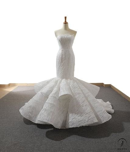 Red Bride Wedding Dress Fishtail Toast Dress Trailing Temperament Banquet Dress for Women - White / Custom Service - $738.53