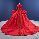 Red Dress Toast Dress Bride Solo Pettiskirt Performance Show Evening Dress - Red / Customzied - $779.39