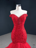 Red Wedding Bridal Dress Toast Dress Fishtail Elegant Beauty Dress - Red / Customized Dress - $518.54