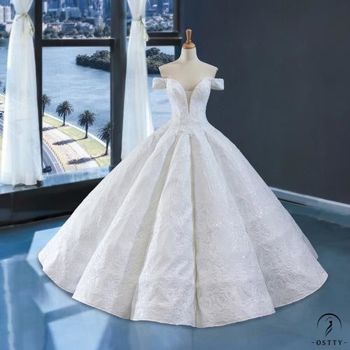 Red Wedding Bridal Dress Toast Dress off-Shoulder Temperament Banquet Solo Pettiskirt - Custom White / Custom Service - $499.99