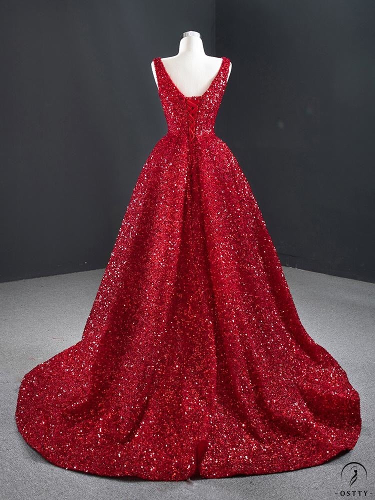 Red Wedding Bridal Dress Toast Dress Short Front and Long Back Solo Pettiskirt - Purplish red / Customized Dress - $434.32