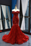 Red Wedding Bridal Dress Toast Dress Slimming Fishtail off-Shoulder High-End Banquet Skirt
