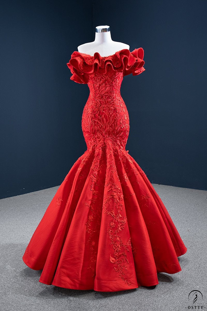 Red Mermaid Wedding Dress | Custom Gothic Wedding Dress