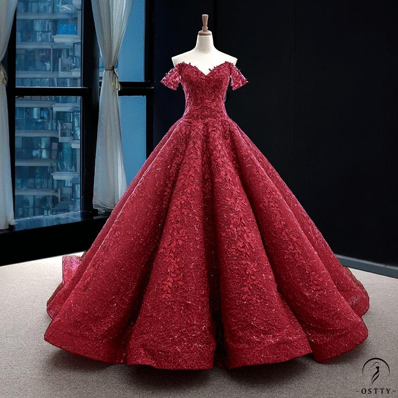 Red Wedding Bridal Vintage Wedding Toast Dress Elegant Trailing Solo Pettiskirt - Wine Red / Customized - $769.96