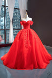 Red Wedding Dress Bridal Wedding Korean Style off-Shoulder Lace Small Tail Colored Mesh Pettiskirt